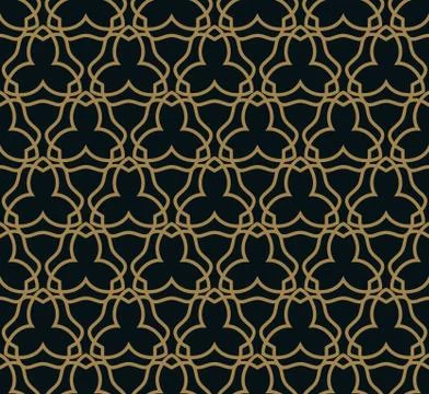 Seamless pattern. Graphic lines ornament. Floral stylish background. Stock Illustration