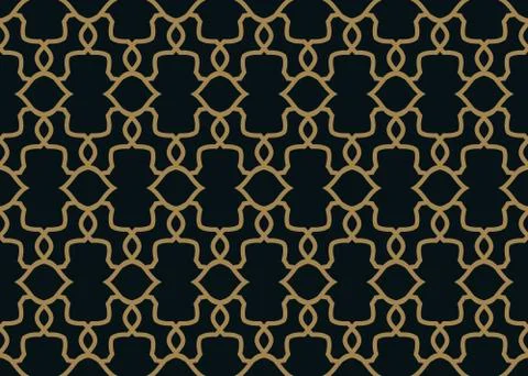 Seamless pattern. Graphic lines ornament. Floral stylish background. Stock Illustration