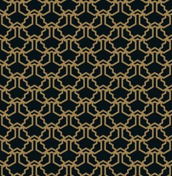 Seamless pattern. Graphic lines ornament. Floral stylish background. Illustrazione stock