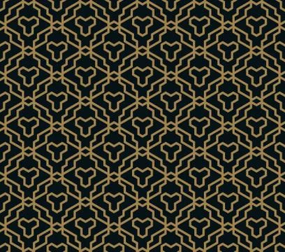 Seamless pattern. Graphic lines ornament. Floral stylish background. Illustrazione stock