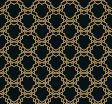 Seamless pattern. Graphic lines ornament. Floral stylish background. Stock Illustration