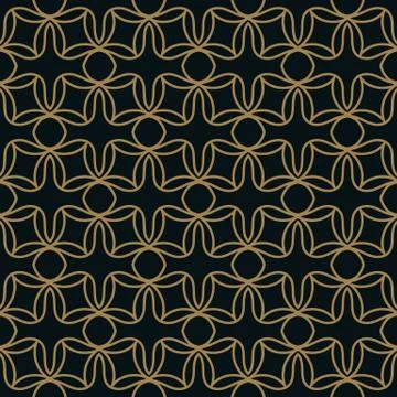 Seamless pattern. Graphic lines ornament. Floral stylish background. Stock Illustration