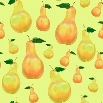Seamless pattern with graphic pears Stock Illustration