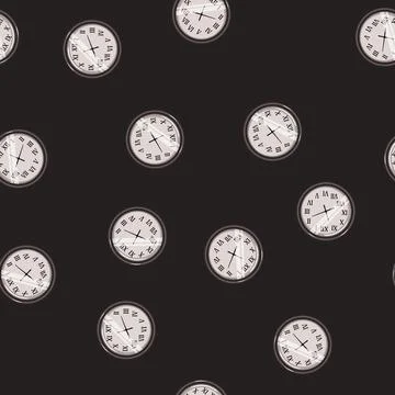 Seamless pattern graphic wall clock cartoon vector 스톡 일러스트