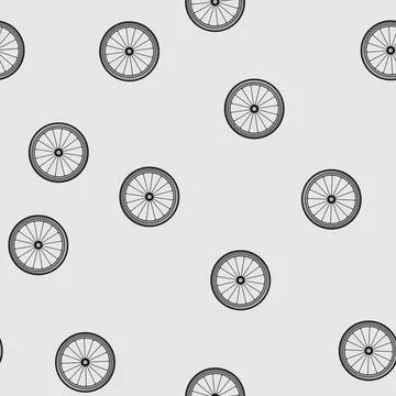 Seamless pattern graphic wheel bike cartoon vector イラスト素材