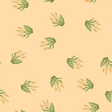 Seamless pattern grass lake plant cartoon vector Stockillustratie