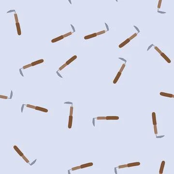 Seamless pattern grass scythe cartoon vector Stock Illustration