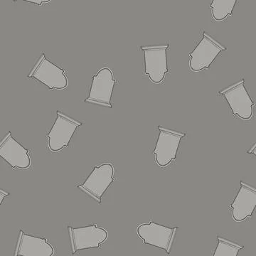 Seamless pattern grave headstone cartoon vector 스톡 일러스트