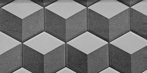 Seamless pattern of gray and black geometric shapes wall or background. Foto stock
