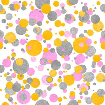 Seamless pattern of gray and yellow and pink ovals. Best for textile Illustrazione stock