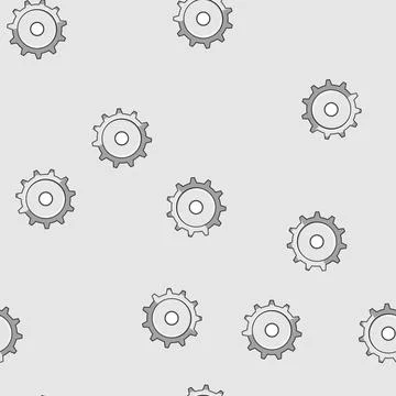 Seamless pattern Gray cogwheel vector representing mechanism and settings Illustrazione stock