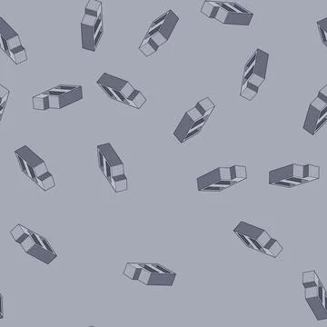 Seamless pattern Gray concrete masonry unit with two hollow cores, viewed fro 스톡 일러스트