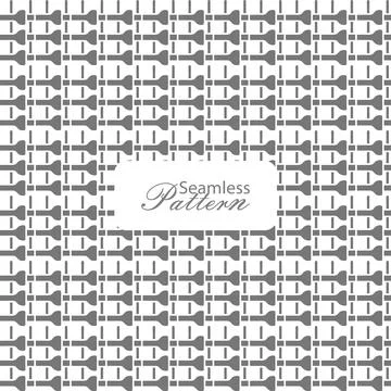 Seamless pattern of gray key and wrench silhouettes on white background Stock Illustration