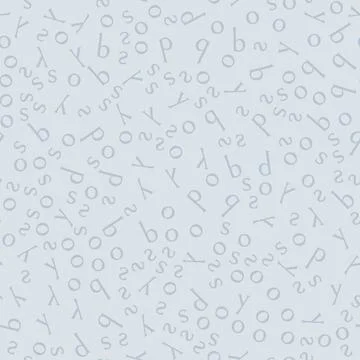 Seamless pattern with gray letters on a light background. Vector. Printed T Stock Illustration