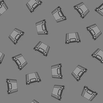 Seamless pattern Gray plastic toolbox storing tools and equipment Stock Illustration