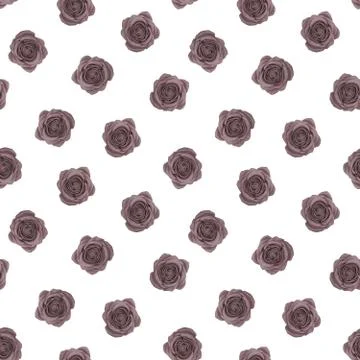 Seamless pattern of gray roses Stock Illustration