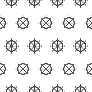 Seamless pattern with gray rudders. Nautical theme Stock Illustration