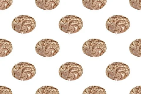 Seamless pattern of gray rye bread on a light background Stock Photos