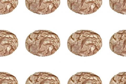 Seamless pattern of gray rye bread on a light background Stock Photos