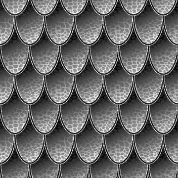 Seamless pattern gray scale river fish scale. Simple background for design Stock Illustration