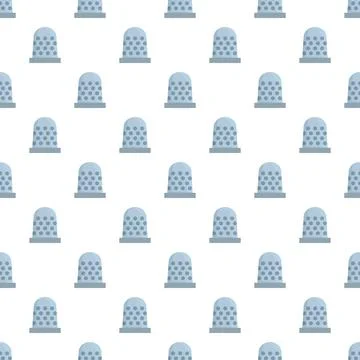 Seamless pattern with gray sewing thimbles repeating elements Stock Illustration