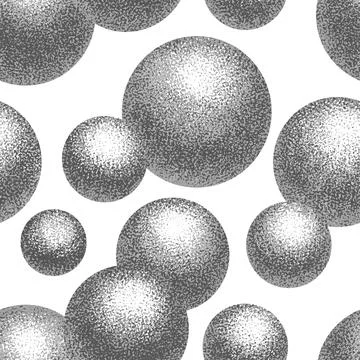 Seamless pattern gray volumetric balls with grain texture Stock Illustration