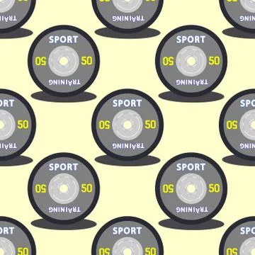 Seamless pattern, gray weight plates numbered weights. Illustration vector イラスト素材