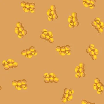 Seamless pattern greek loukoumades dessert pile on white background Stock Illustration