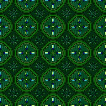 Seamless pattern green abstract shape  color background Stock Illustration