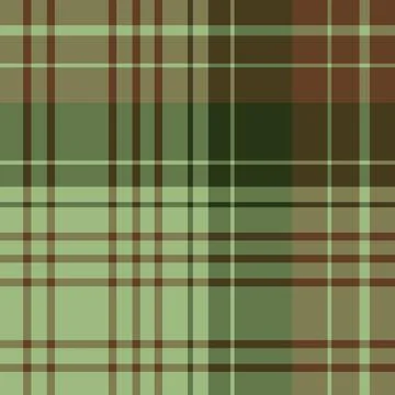Seamless pattern in green and brown colors for plaid, fabric, textile, clothe Stock Illustration