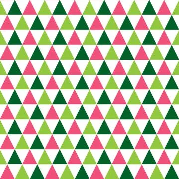 Seamless pattern with green and pink triangles Stock Illustration