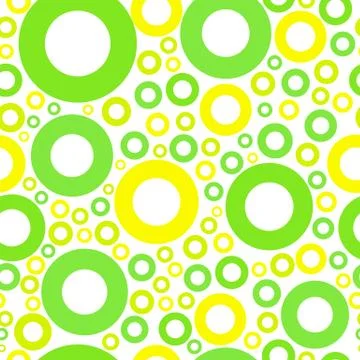 Seamless pattern with green and yellow circles Stock Illustration