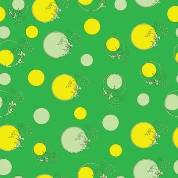 Seamless pattern with green and yellow circles vector Stock Illustration