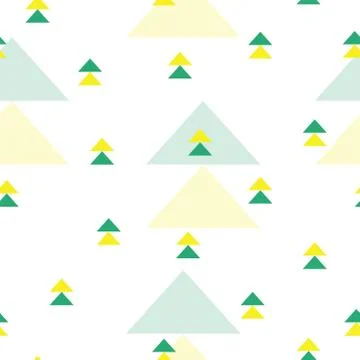 Seamless pattern with green and yellow triangles vector Illustrazione stock
