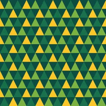 Seamless pattern with green and yellow triangles Stock Illustration