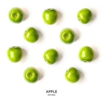 Seamless pattern with green apple. Tropical abstract background. Stock Photos