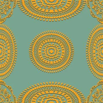 Seamless pattern on green background Illustrazione stock