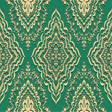 Seamless pattern on green background 스톡 일러스트