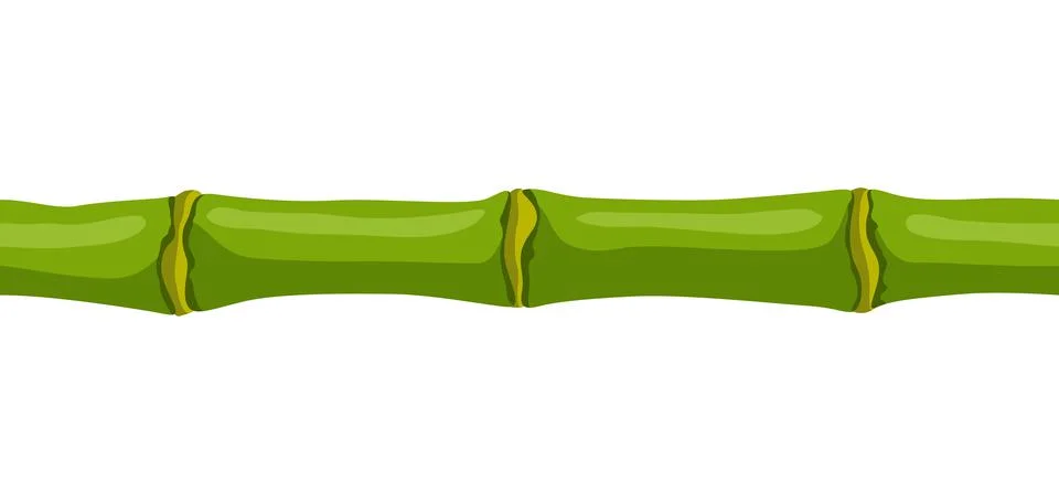 Seamless pattern with green bamboo stem. Decorative exotic plants of tropic Illustrazione stock