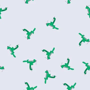Seamless pattern green bench vice clamping tool on white background 스톡 일러스트