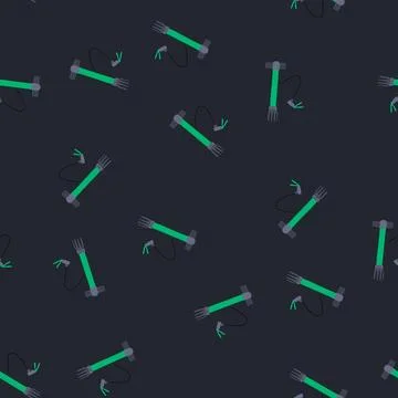 Seamless pattern green bicycle pump inflating outdoor sports equipment Stock Illustration