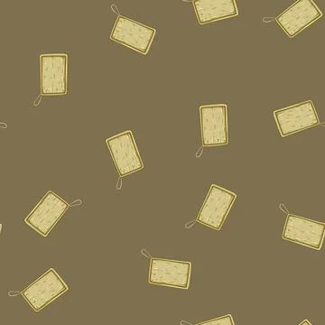 Seamless pattern green biodegradable kitchen sponge cartoon vector Stock Illustration