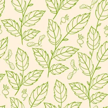 Seamless pattern with green branches Stock Illustration