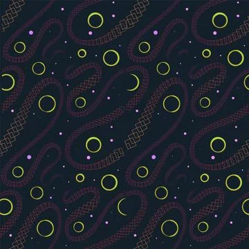 Seamless pattern with green bubbles on a dark background Illustrazione stock