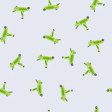 Seamless pattern green car jack lifting tool automotive maintenance equipment Stock Illustration
