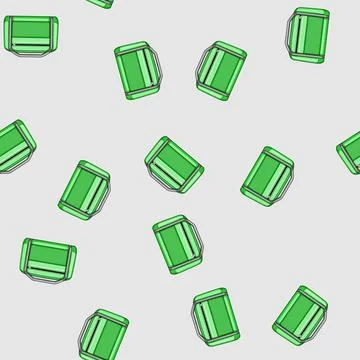 Seamless pattern Green carry on bag for travel essentials Illustrazione stock