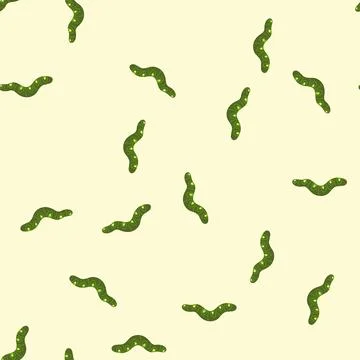 Seamless pattern green caterpillar creating a playful nature イラスト素材