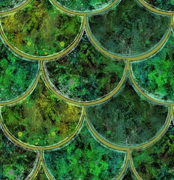 Seamless pattern. Green ceramic tiles. Picturesque texture. Stock Illustration