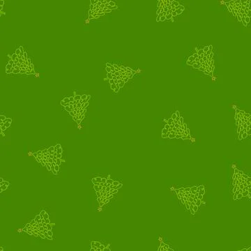 Seamless pattern green christmas tree drawing with star for holiday design イラスト素材