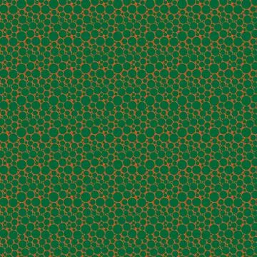 Seamless pattern with green circles over orange Stock Illustration